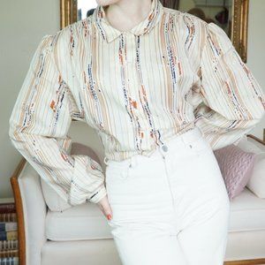 Vintage 1970's Abstract Pattern Button Up Shirt
